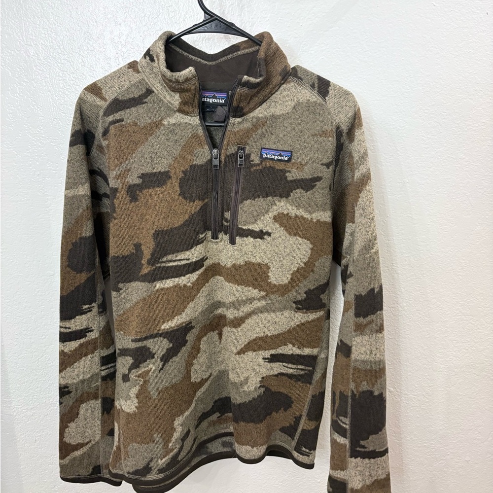 Patagonia Men's Camo Quarter-Zip Pullover - Brown, Tan, Green